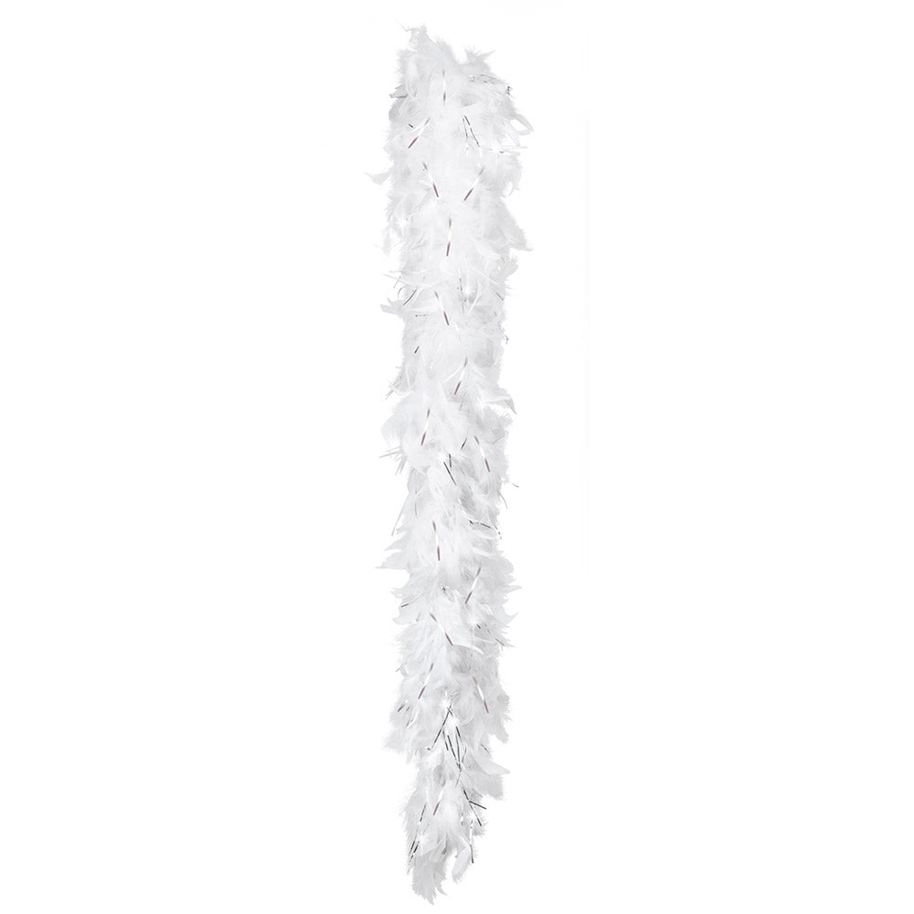 Feather boa Blanc & Argent 50 g Glamour