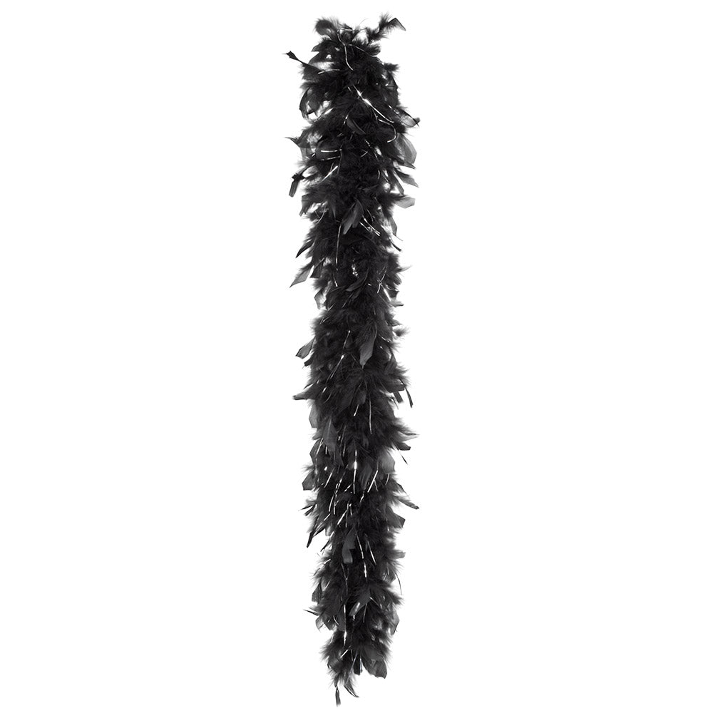 Feather boa Noir & Argent 50 g Glamour