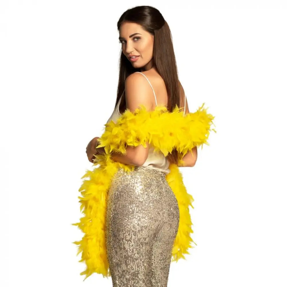 Boa à plumes Jaune 65 Grs 180 cm