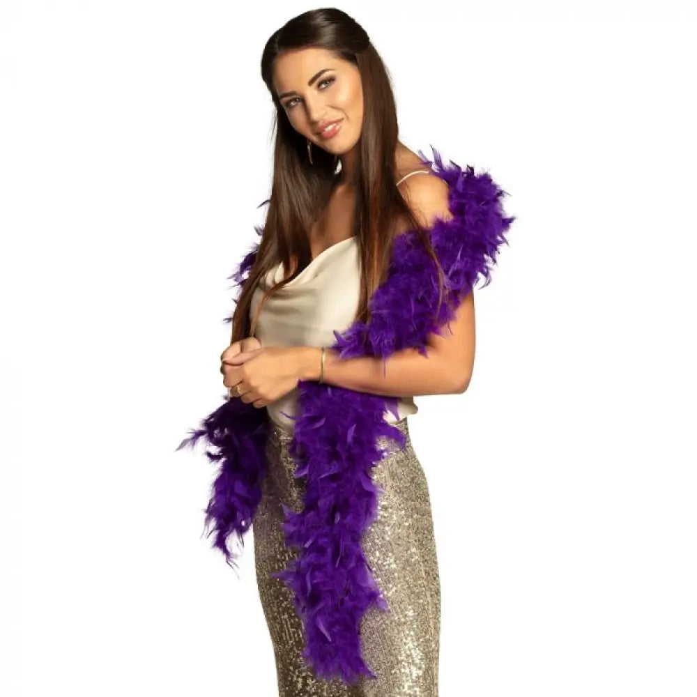 Boa à plumes Violet 65 Grs 180 cm