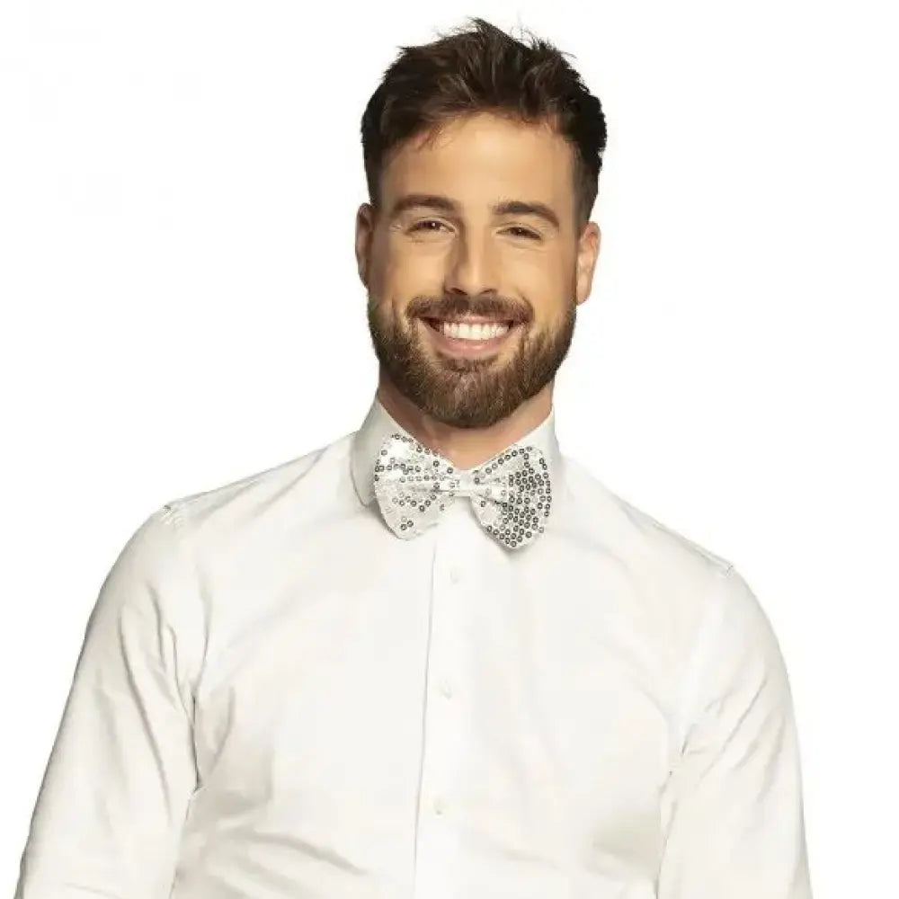 Nœud Papillon Sequins Argent