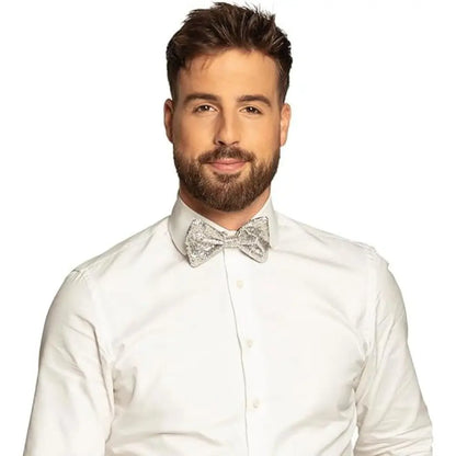 Nœud Papillon Paillettes Argent