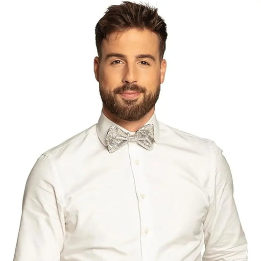 Nœud Papillon Paillettes Argent