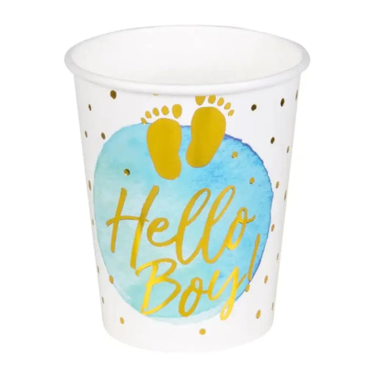6 Gobelets en Carton 25cm - Hello Boy