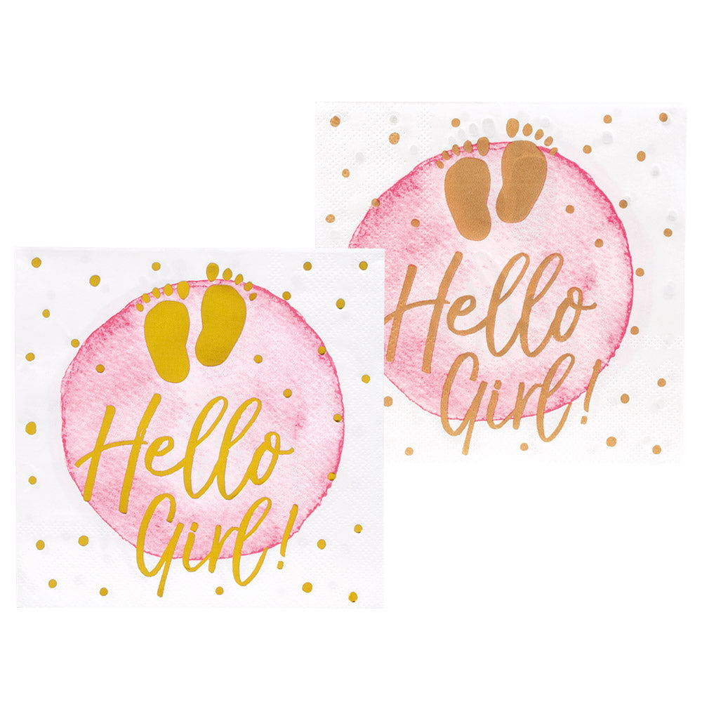 Set 12 Serviettes en papier 'Hello Girl!'