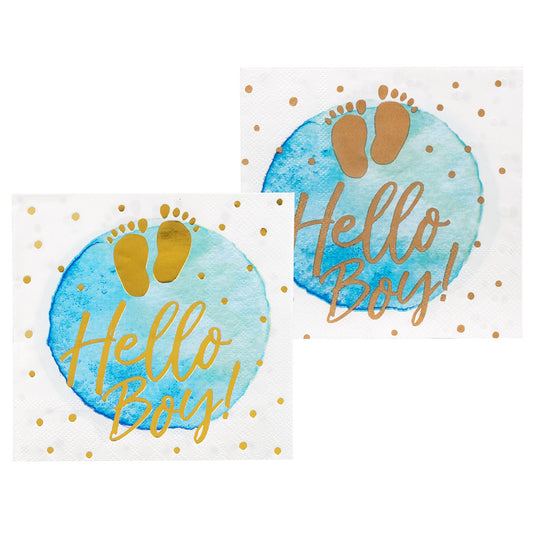 Set 12 Serviettes en papier 'Hello Boy!'