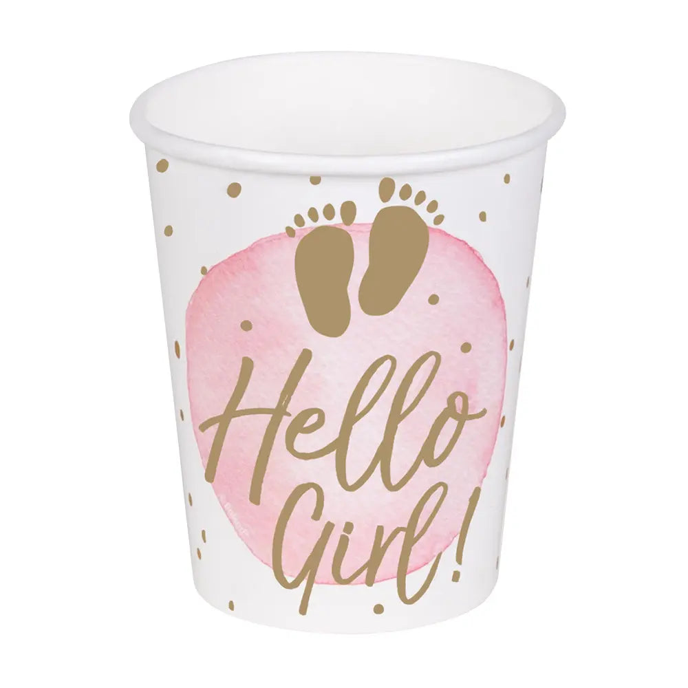 10 Gobelets en Carton 21cl - 'Hello Girl!'