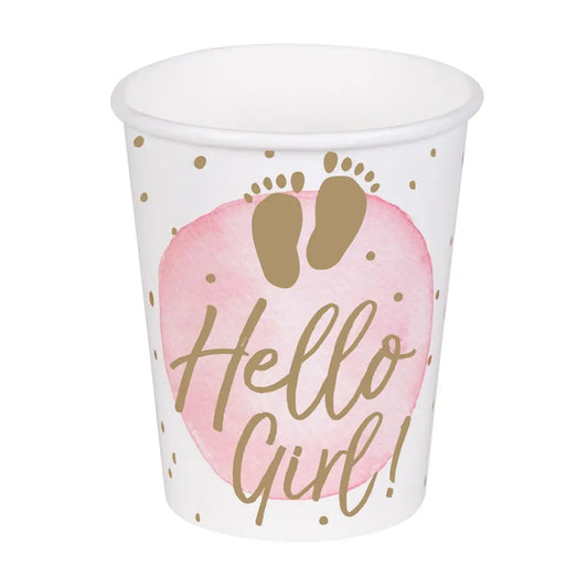 10 Gobelets en Carton 21cl - 'Hello Girl!'