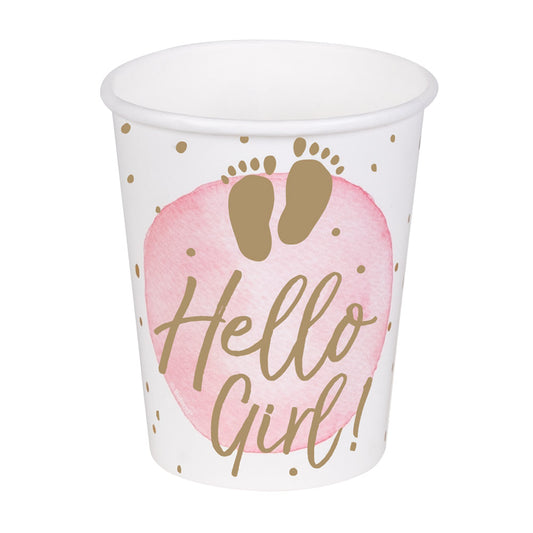 Set 10 Gobelets en papier 'Hello Girl!'