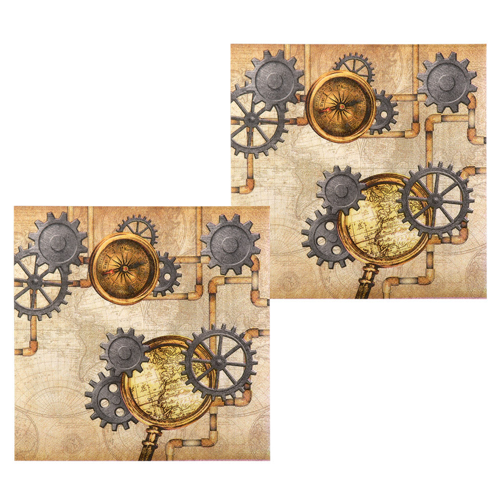 Set 12 Serviettes Steampunk