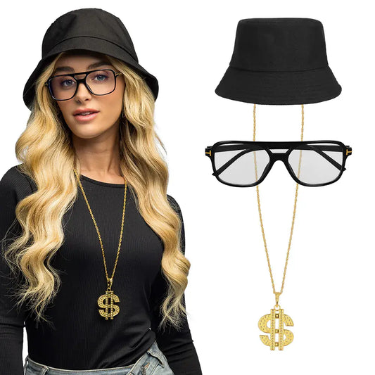 Set Rappeur (bob, lunettes party et collier)