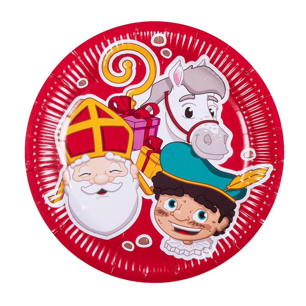 Set 10 Assiettes en papier Saint Nicolas