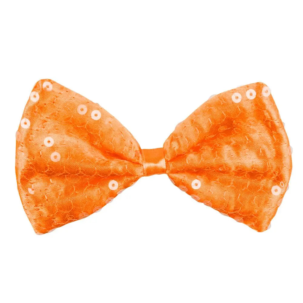 Nœud Papillon Sequins Orange Fluo