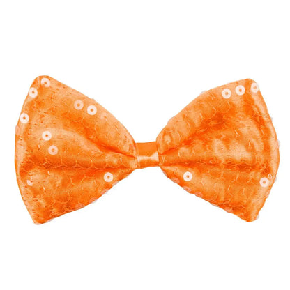 Nœud Papillon Sequins Orange Fluo