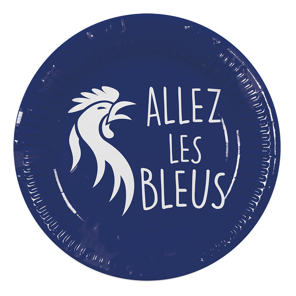 Assiette en carton France "Allez les Bleus"