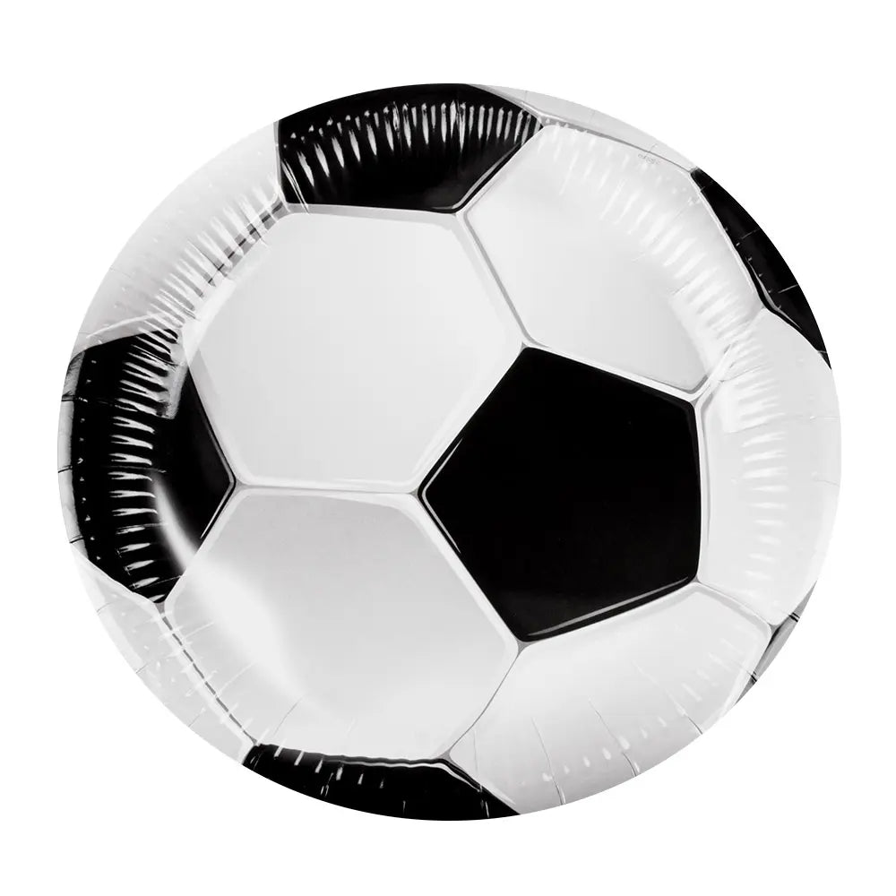 10 Assiettes en Carton D23cm - Ballon Football 