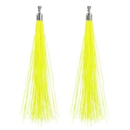 Paire de Pendants d'Oreille ''Festival'' Jaune Fluo (20 cm)