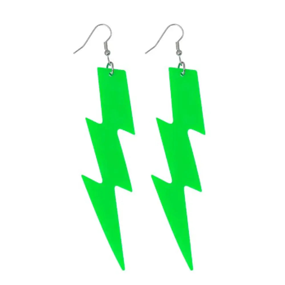 Paire de Pendants d'Oreille ''Flash'' Vert Fluo