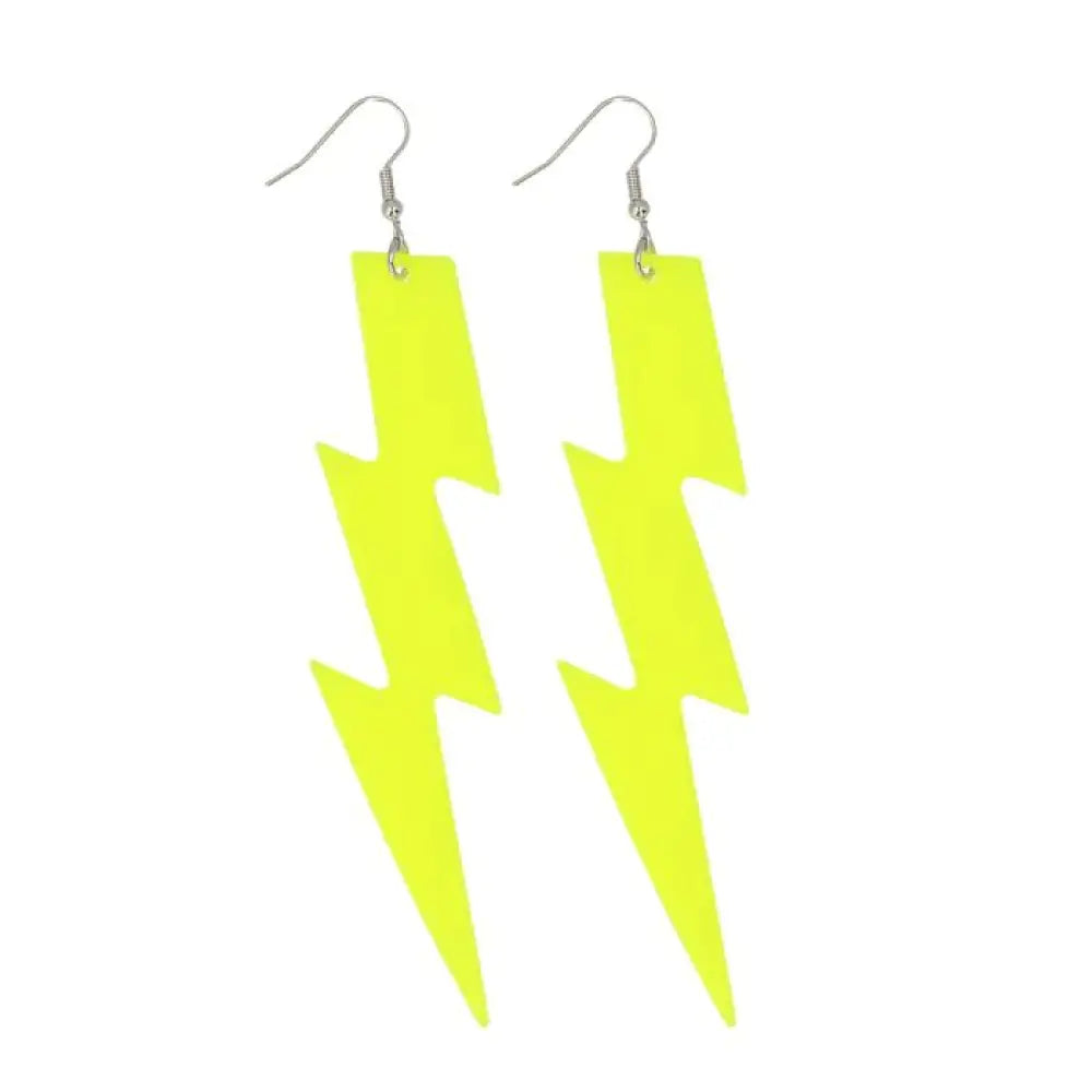 Paire de Pendants d'Oreille ''Flash'' Jaune Fluo