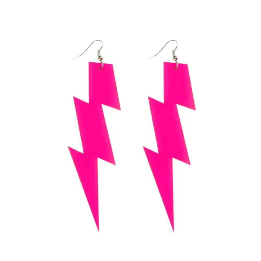 Paire de Pendants d'Oreille ''Flash'' Rose Fluo