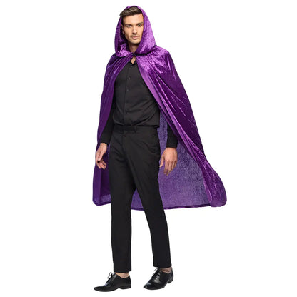 Cape à Capuche - Luxe Velours - Violet - 170 cm