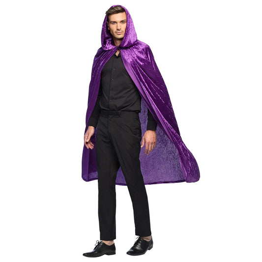 Cape à Capuche - Luxe Velours - Violet - 170 cm