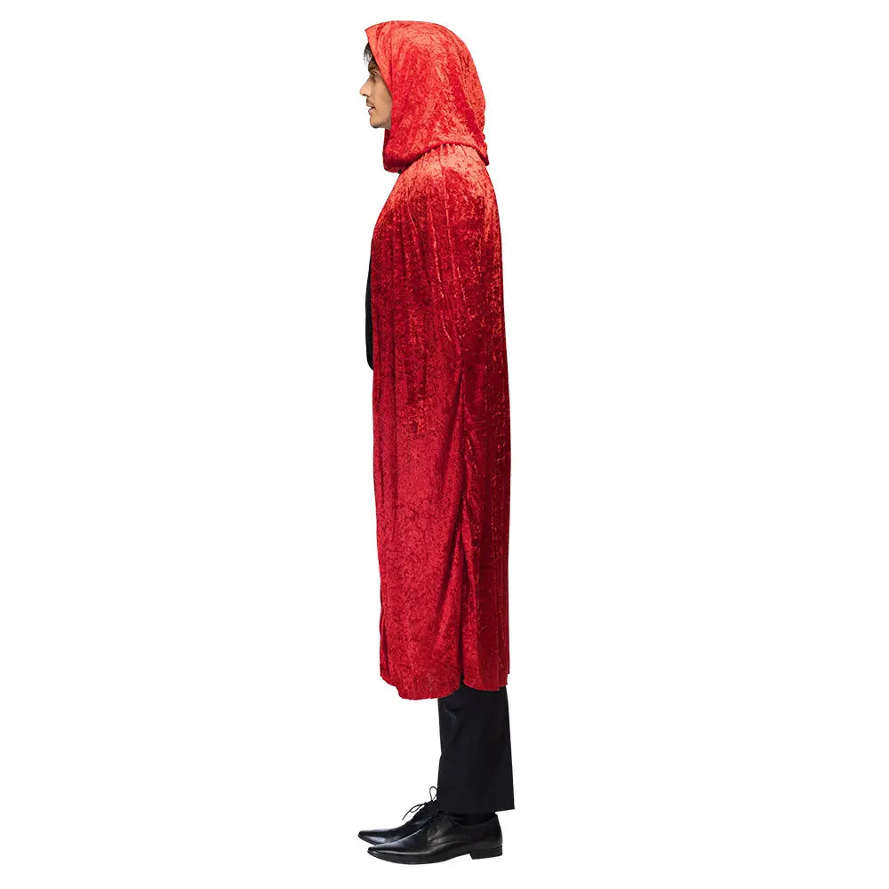 Cape à Capuche - Luxe Velours - Rouge - 170 cm