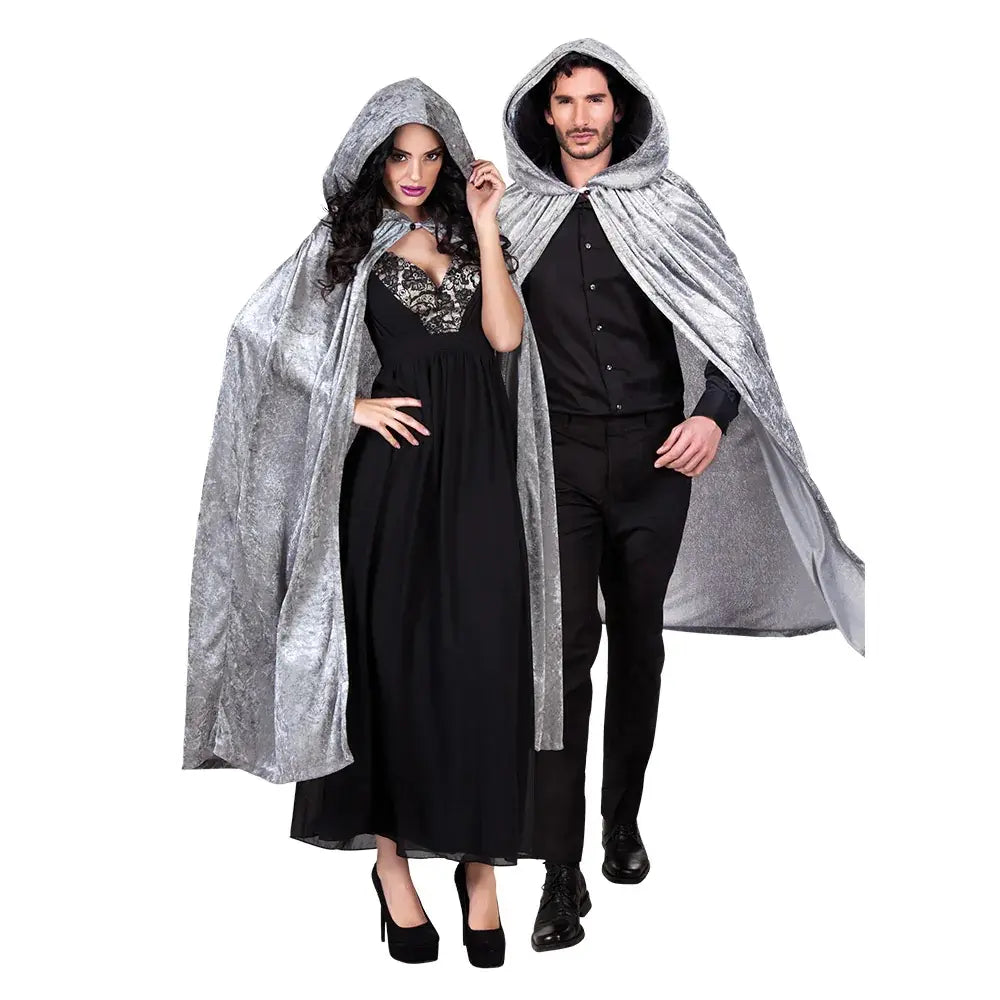 Cape à Capuche - Luxe Velours - Gris - 170 cm