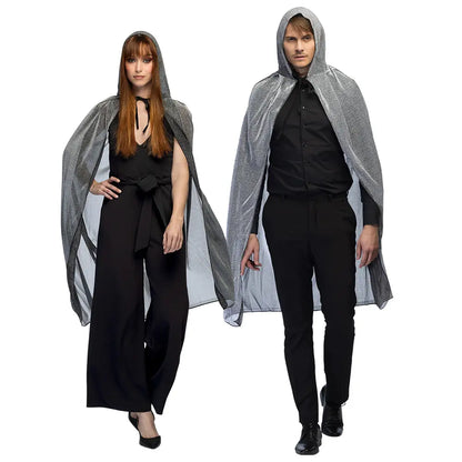 Cape à Capuche - Pailleté - Argent - 140 cm