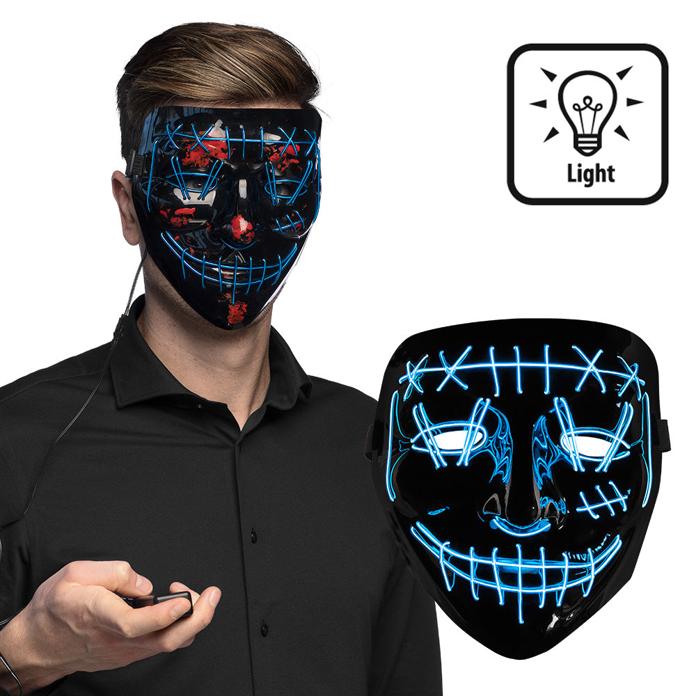 Masque lumineux LED Killer Smile Bleu