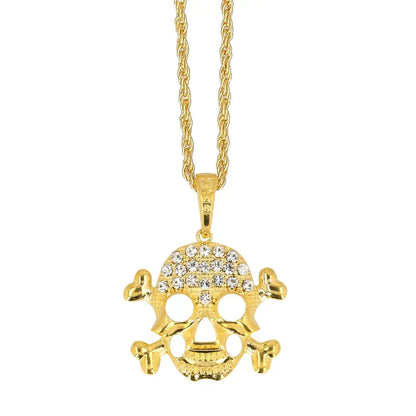 Pc. Collier Tête de mort or