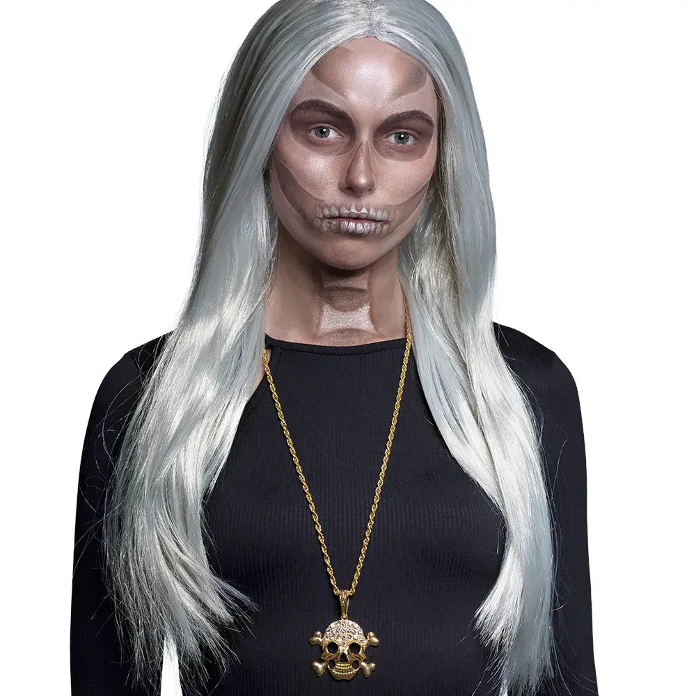 Pc. Collier Tête de mort or