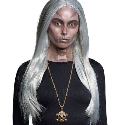 Pc. Collier Tête de mort or