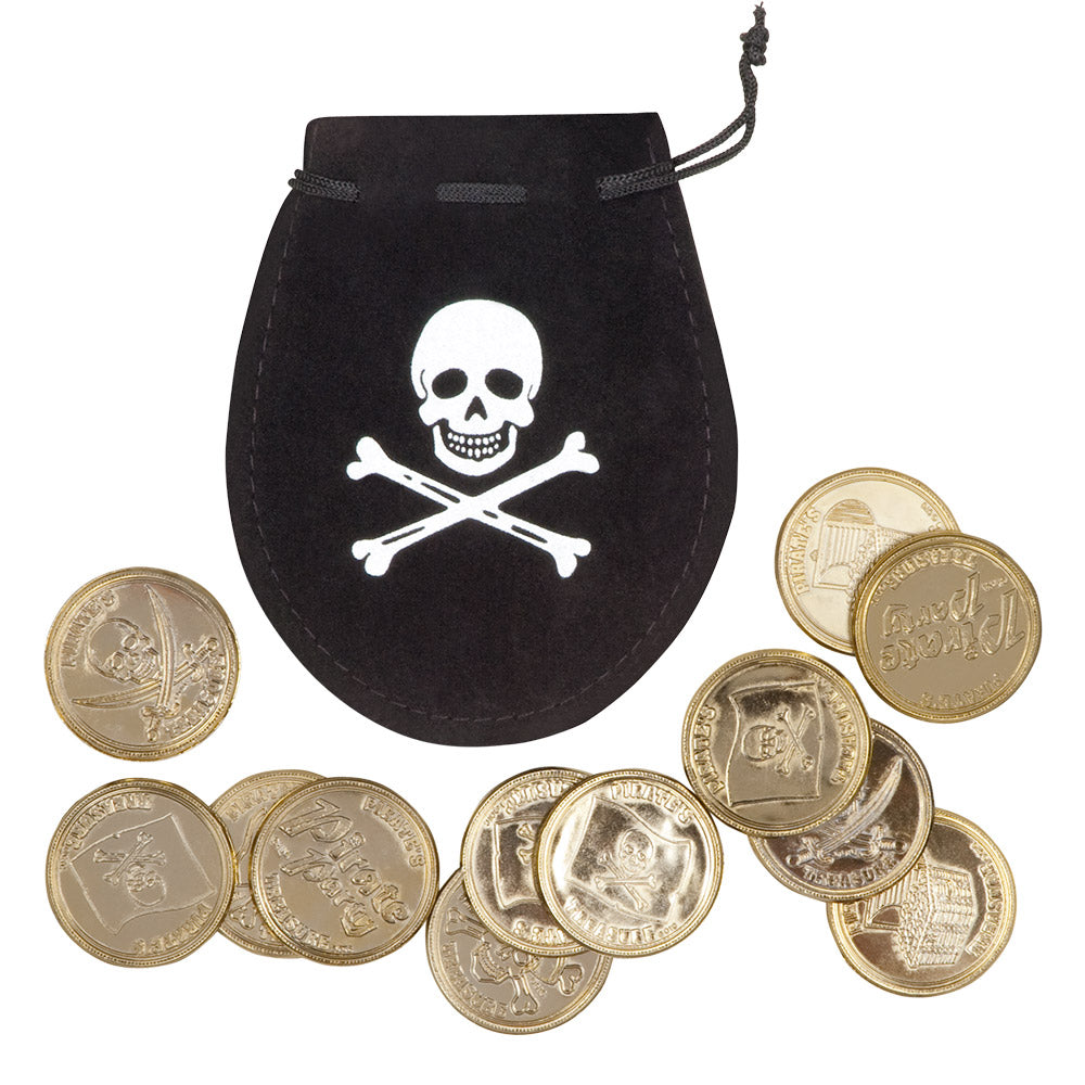 Set Poche de pirate avec 12 pièces de monnaie