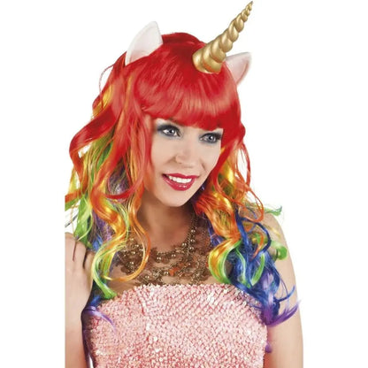 Perruque Licorne avec oreilles et corne