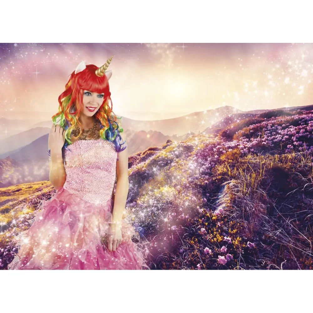 Perruque Licorne avec oreilles et corne