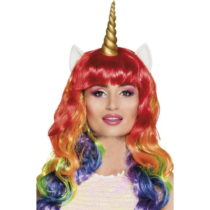 Perruque Licorne avec oreilles et corne