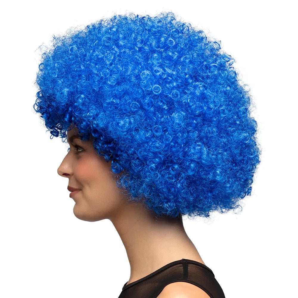 Perruque Afro Bleu