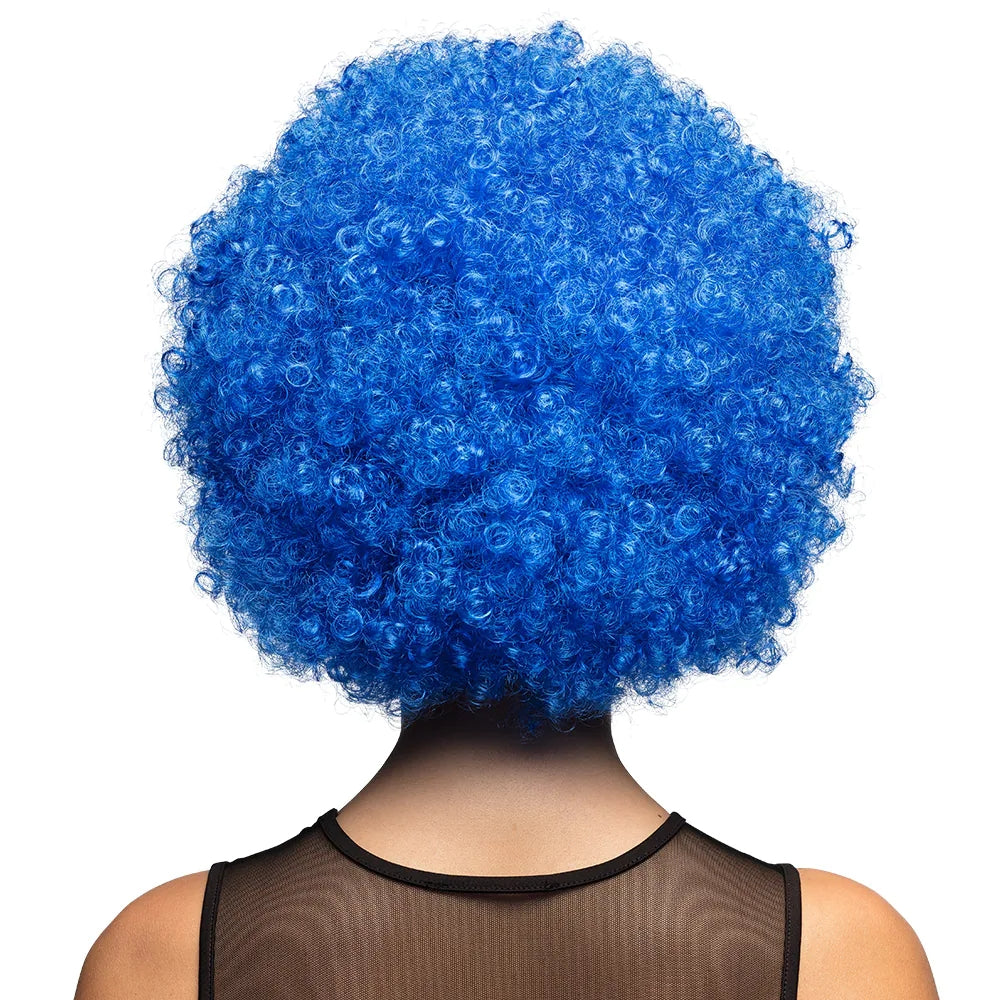 Perruque Afro Bleu