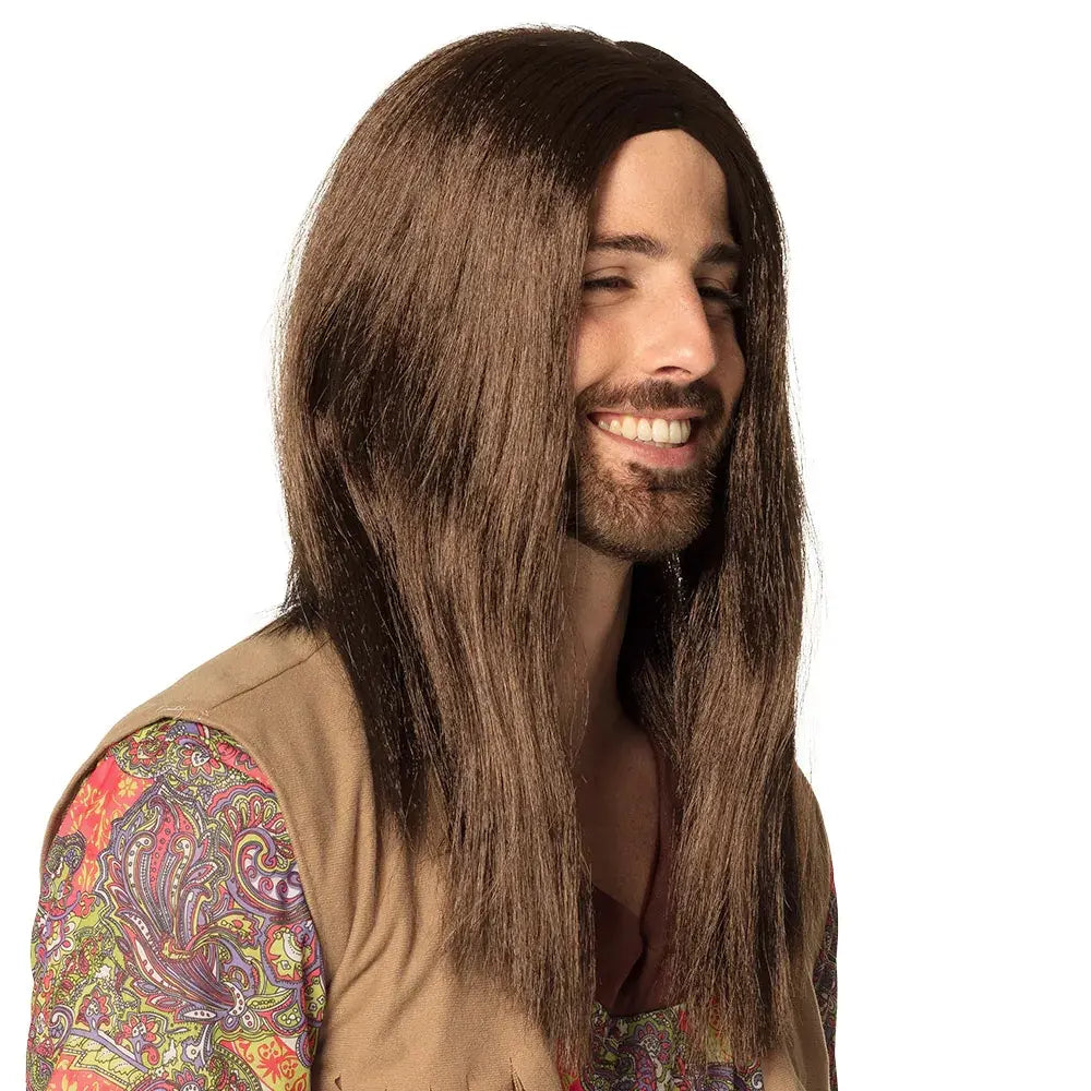 Perruque John long Brun