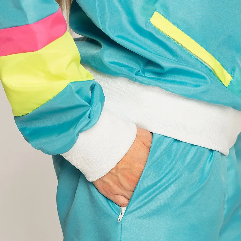 Survêtement Rétro Bleu Fluo (Femme Taille S)