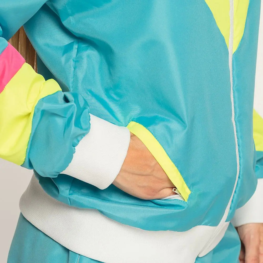 Survêtement Rétro Bleu Fluo (Femme Taille L)