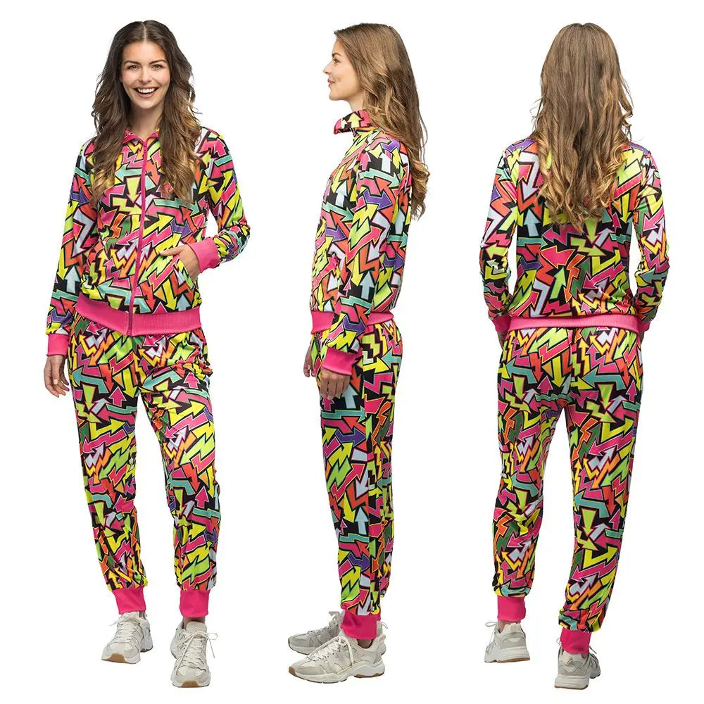 Survêtement Street Art fluorescent (Femme Taille M)