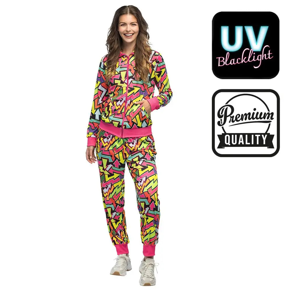 Survêtement Street Art fluorescent (Femme Taille XL)