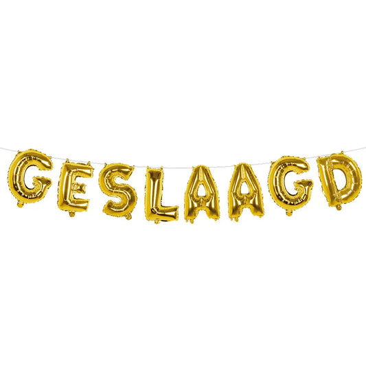 Guirlande de ballons en feuille 'GESLAAGD'