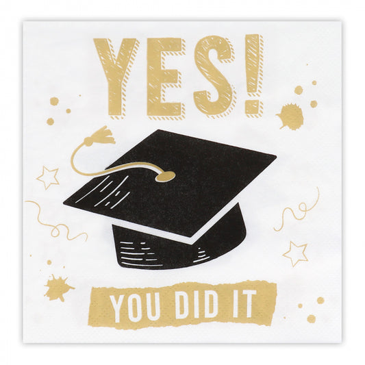 Set 20 Serviettes en papier 'YES! YOU DID IT' (33 x 33 cm)