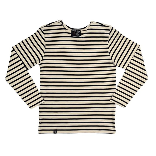 Marinière mixte 100% Coton épais BIO - ECRU/MARINE S