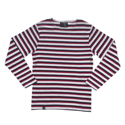 Marinière mixte 100% Coton épais BIO - MARINE/ROUGE XS