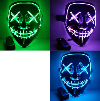 Masque lumineux LED Terreur (Coloris au choix)