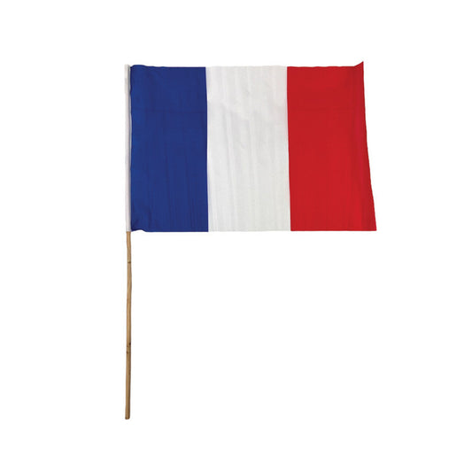 Drapeau avec hampe France - Polyester - 45 x 30 cm